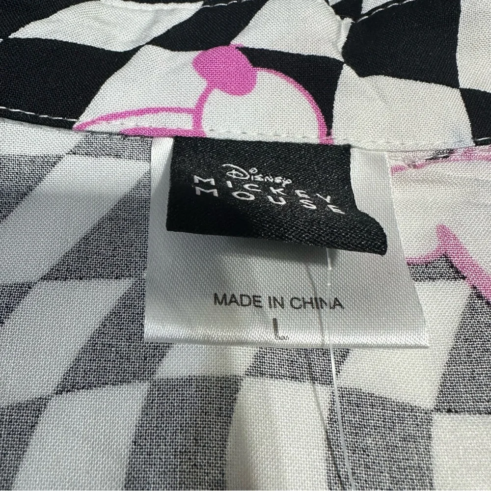 Disney Mickey Mouse size, large, black and white checkered with hot pink - Picture 2 of 4